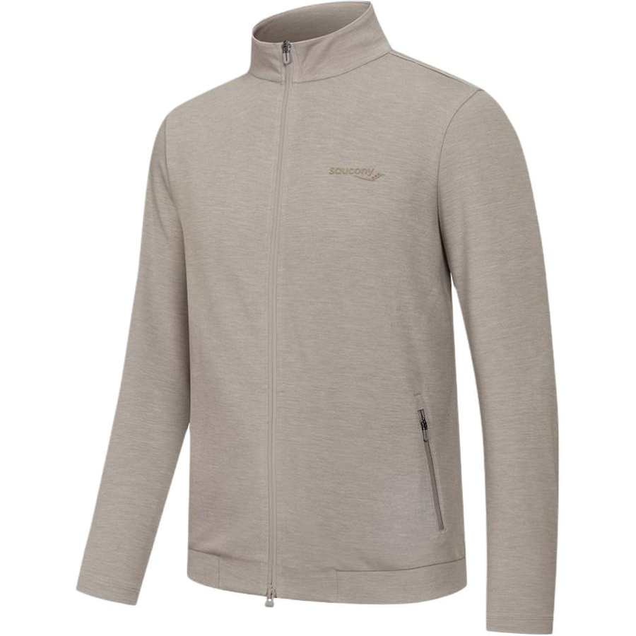 Saucony Knitwear Unisex Khaki Stand Collar Moderate