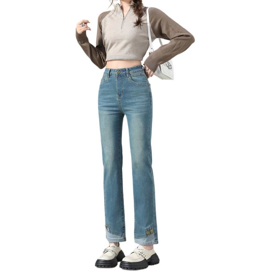 Tonlion Jeans Women's Medium Blue Moderate Straight Fit Pants