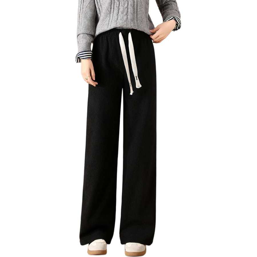 BALENO Casual Pants Women's Thickened And Fleece Lined Wide Leg Pants