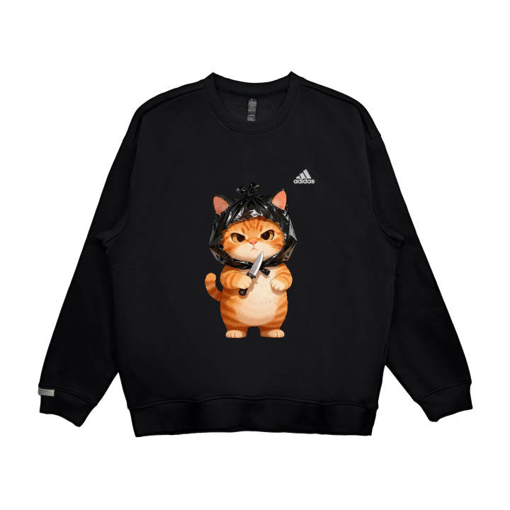 Adidas Adidas LABEL Sweatshirts Unisex Black Crew Neck Moderate Regular