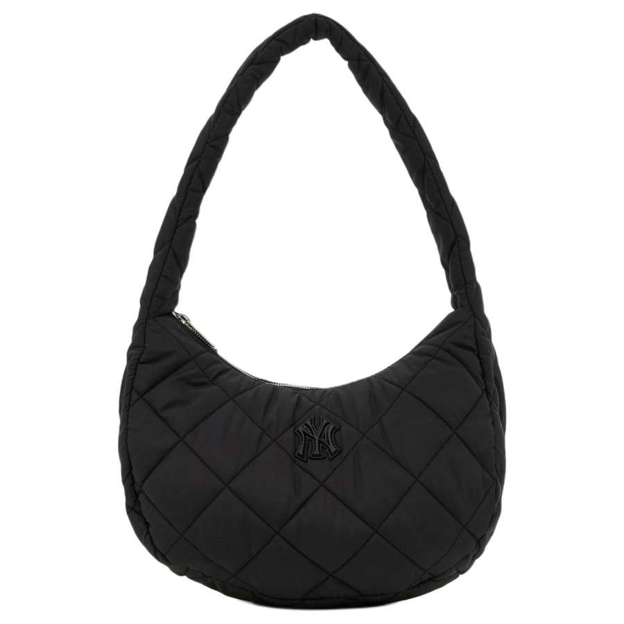 MLB New York Yankees Polyester Cloud Bag, Shoulder Bag, Hobo Bag, Handbag, Shoulder Bag Women's Black