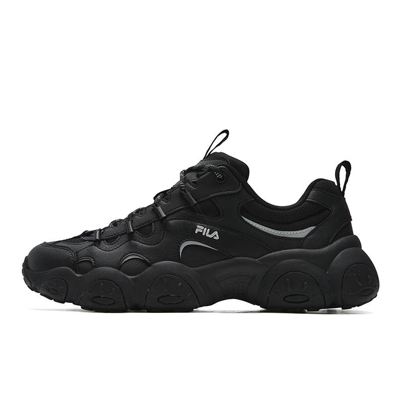 FILA FLUID 7 Cushioning Abrasion Resistant Lightweight Height Increasing Low top Chunky Sneakers Men's Black
