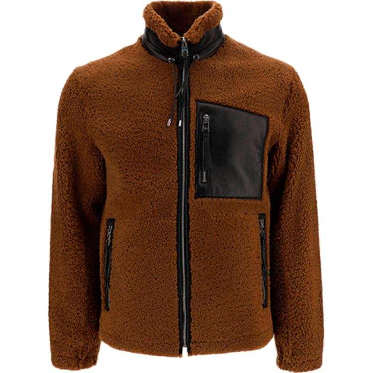 LOEWE LOEWE Jackets Men's Light Umber Stand Collar Thickened Other
