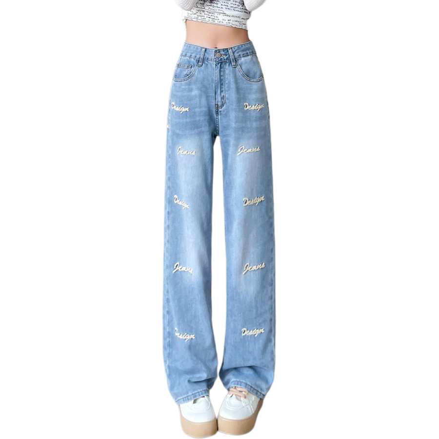 Tonlion Jeans Women's Light Blue Moderate Straight Fit Pants