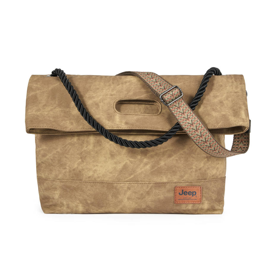 Jeep Pu Shoulder Bags Unisex Khaki/White Birch/Cloud Gray