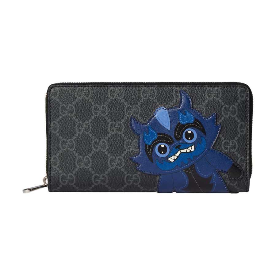 GUCCI Coated Fabric Wallet Women's Gray