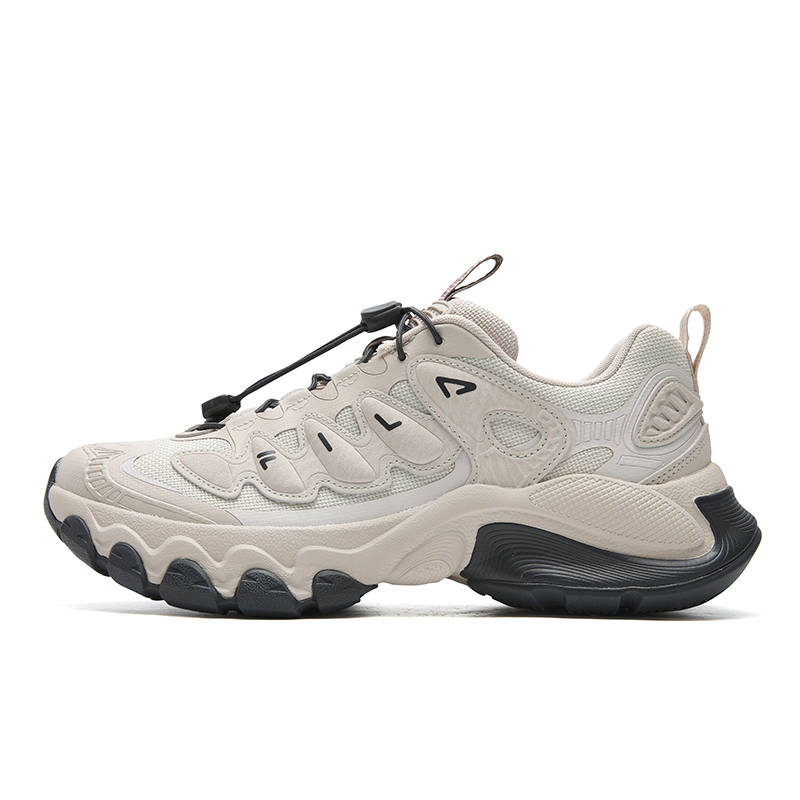 FILA TRUFFLE Cushioning Abrasion Resistant Lightweight Height Increasing Low top Chunky Sneakers Women's Pink Gray