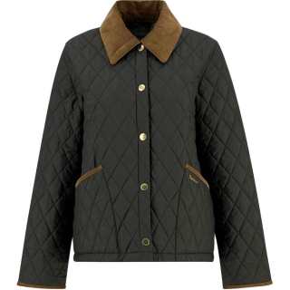 Barbour corduroy-collar qwuilted jacket