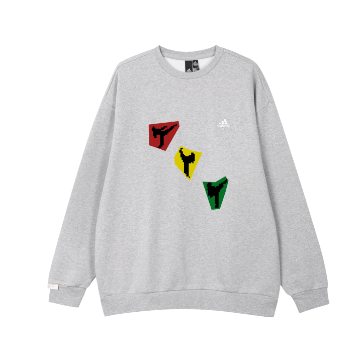Adidas Adidas Sweatshirts Unisex Medium Heather Gray Crew Neck Thickened Regular