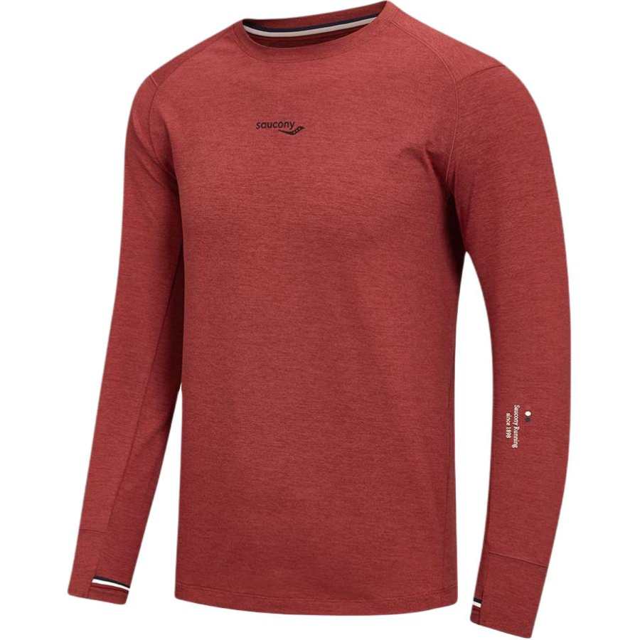 Saucony Knitwear Unisex Red Crew Neck Moderate