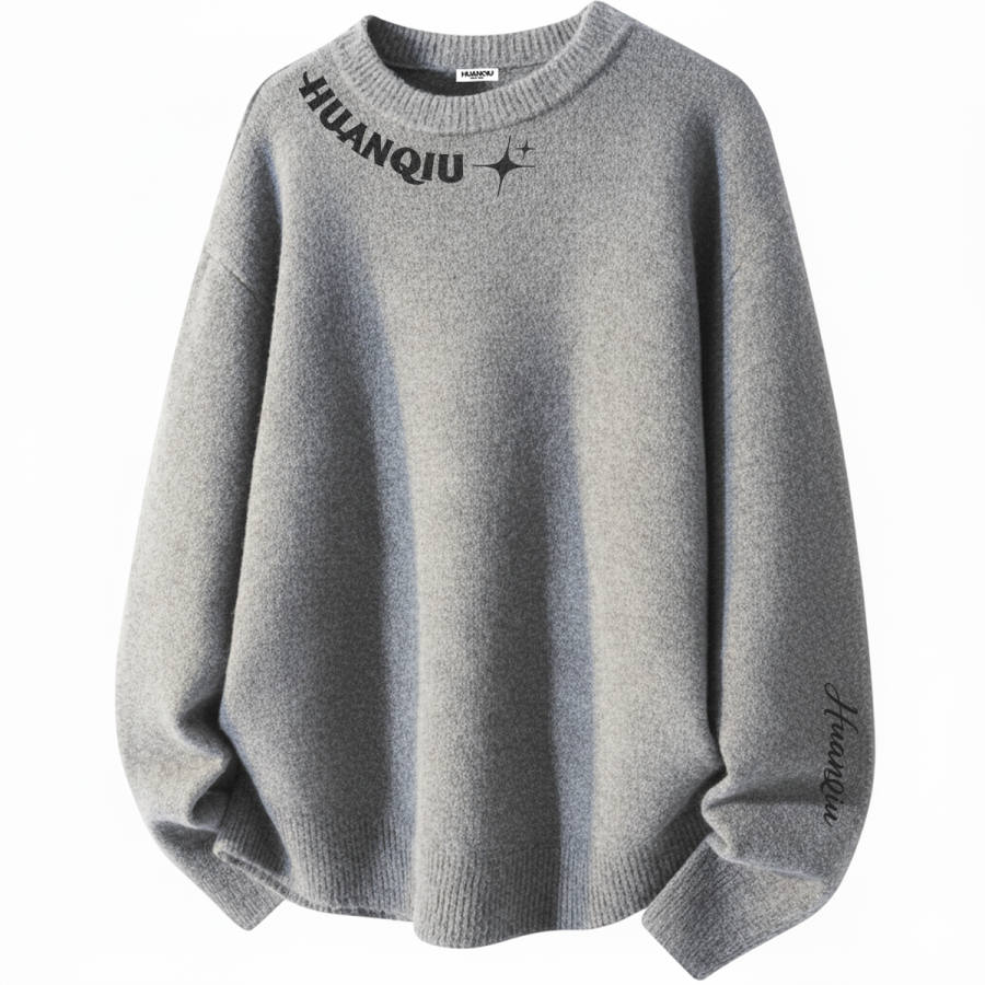 HUANQIU Sweaters Unisex Crew Neck Thickened Base Layer