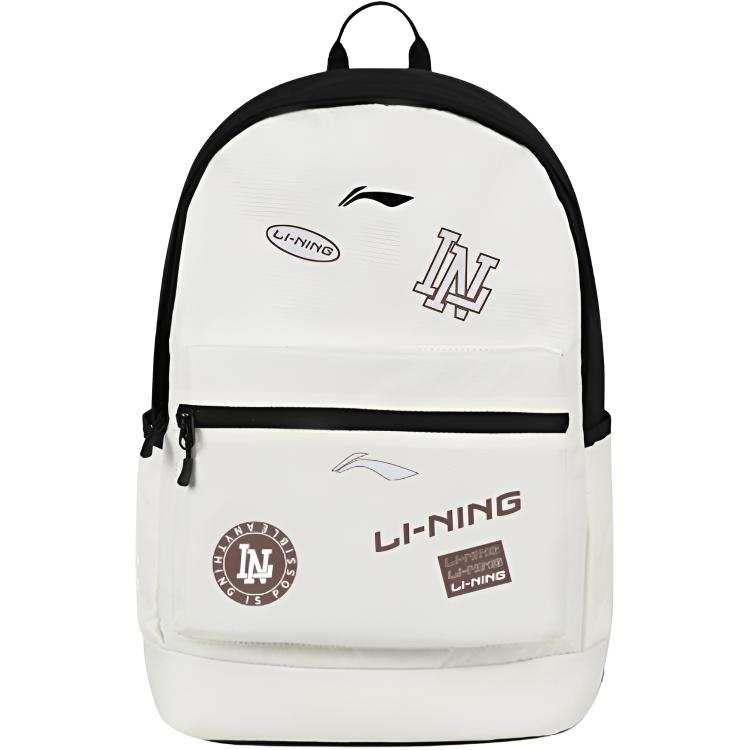 Li-Ning Li Ning Polyester Backpack Unisex Beige Black