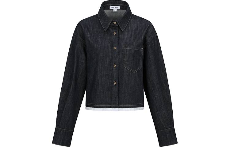 URBAN REVIVO Shirts Women's Blue Lapel Moderate Shirt