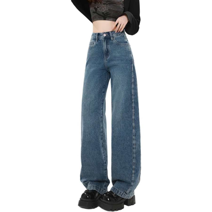 Tonlion Jeans Women's Medium Blue Moderate Wide Leg Pants