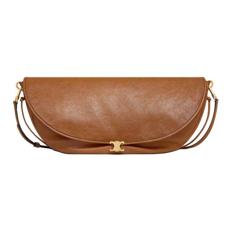 CELINE Triomphe Sheepskin Shoulder Bag Women's Light Umber