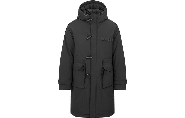 URBAN REVIVO Down Jackets Men's Black Hooded Moderate