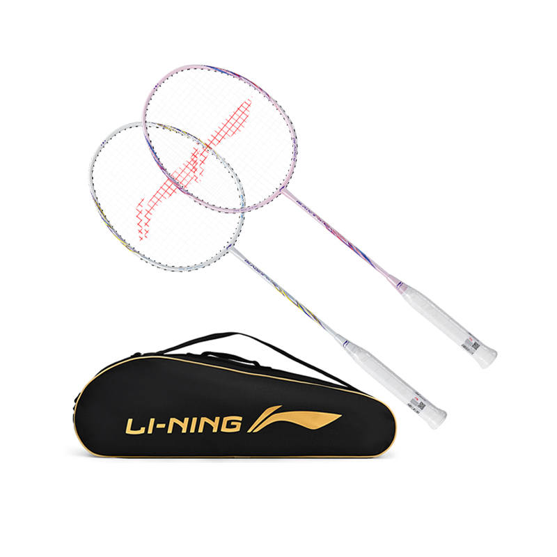 Li-Ning Li Ning Bazooka Full Carbon Badminton Rackets Control Type All around Defense Advanced Level 5U White Pink