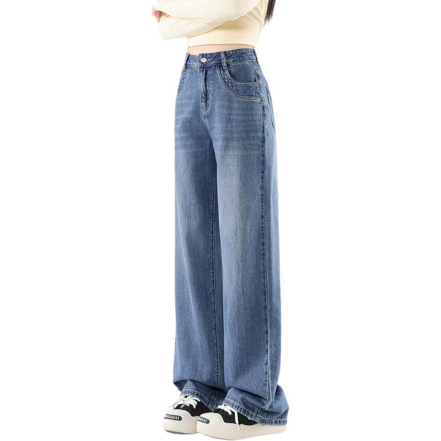 Tonlion Jeans Women's Medium Blue Moderate Wide Leg Pants