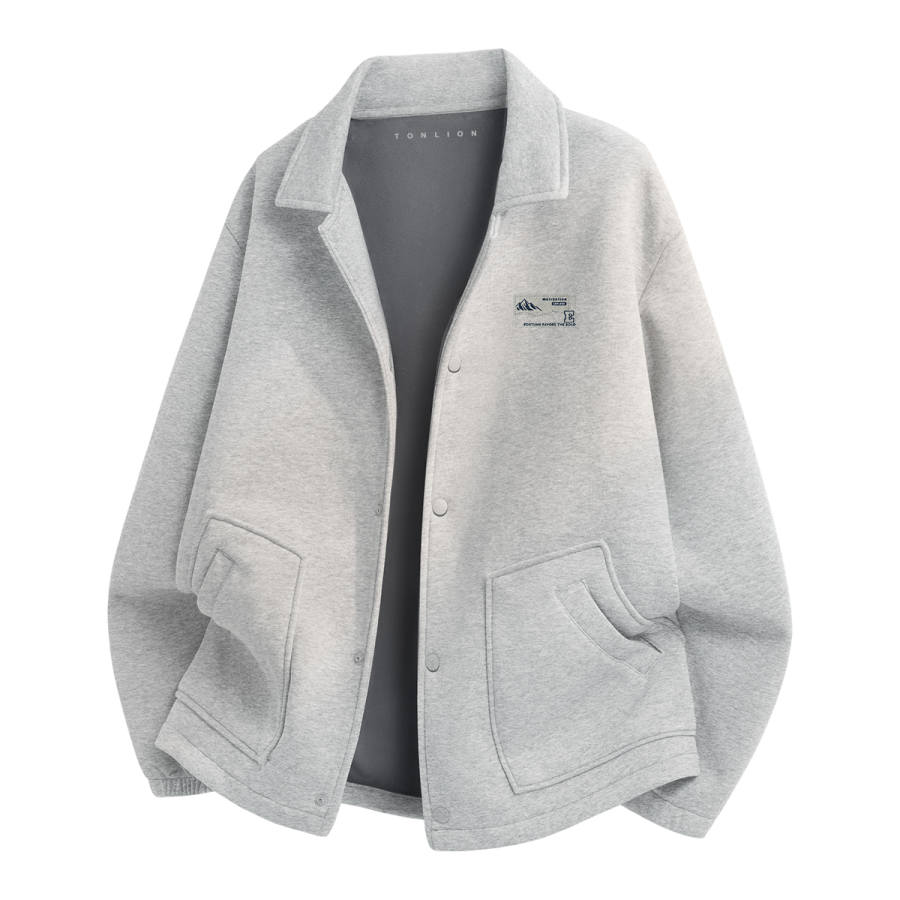 Tonlion Jackets Unisex Lapel Fleece Lined