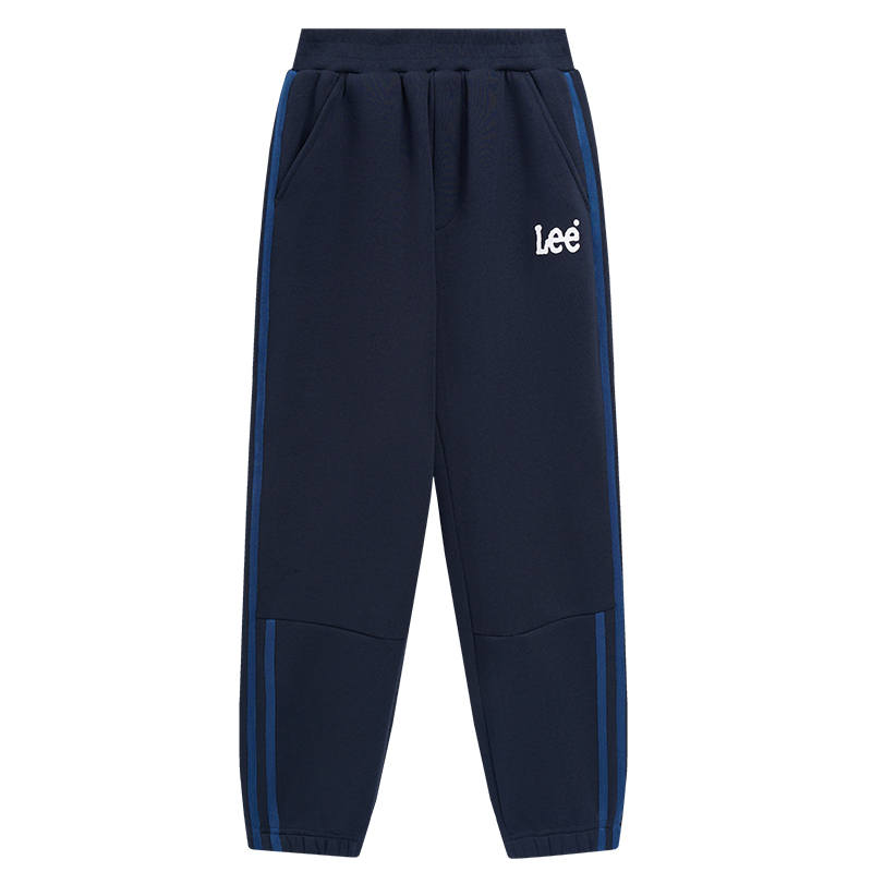 LEE KIDS Knitted Sweatpants Fleece Lined Soft Thermal Stripes Loose Fit Elastic Cuff Teenagers