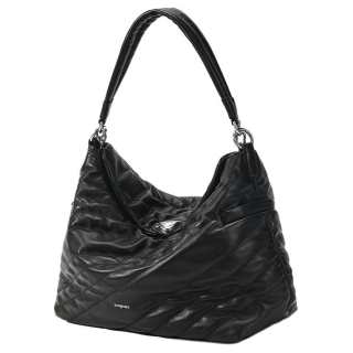 Songmont Cow Leather Shoulder Bag Regular Women's Dense Sand Black