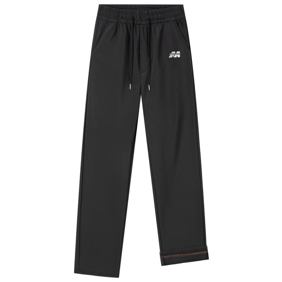 MUSCLETECH Casual Pants Unisex Black Fleece Lined And Thickened And Fleece Lined Sweatpants