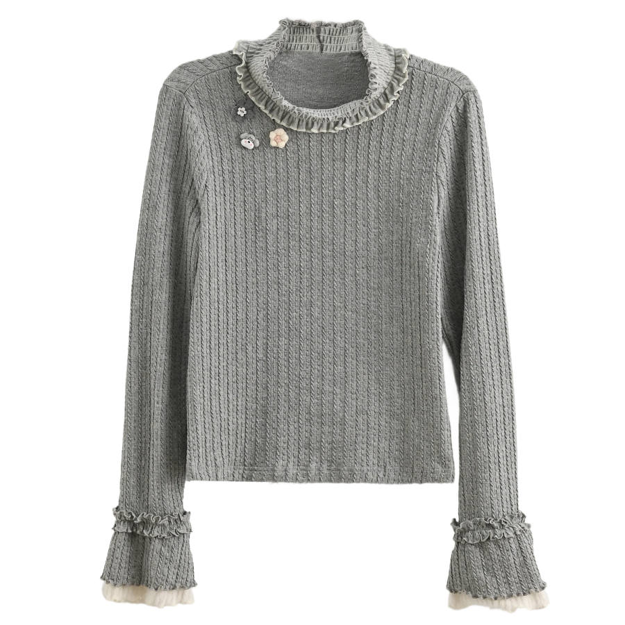 SNBL SNBL T Shirts Women's Gray Half Turtleneck Moderate