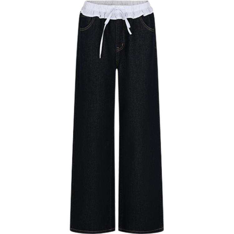 URBAN REVIVO Jeans Women's Blue Moderate Wide Leg Pants