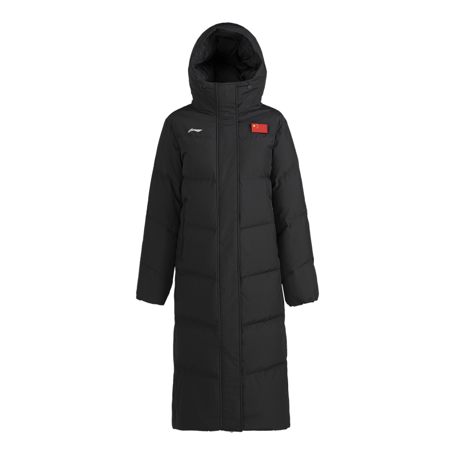 Li-Ning Li Ning Down Jackets Women's Black Hooded Thickened