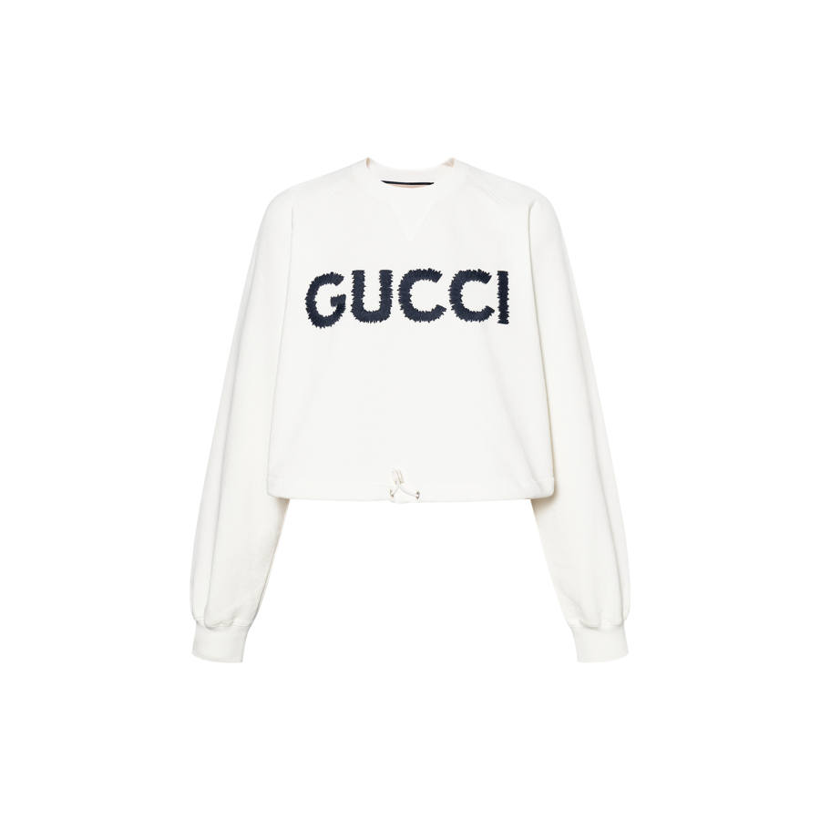 GUCCI Logo Embroidered Crewneck Sweatshirt