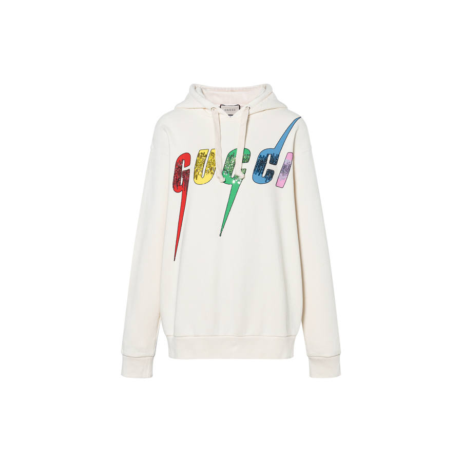GUCCI Sweatshirts Women's White Hooded Non Detachable Moderate