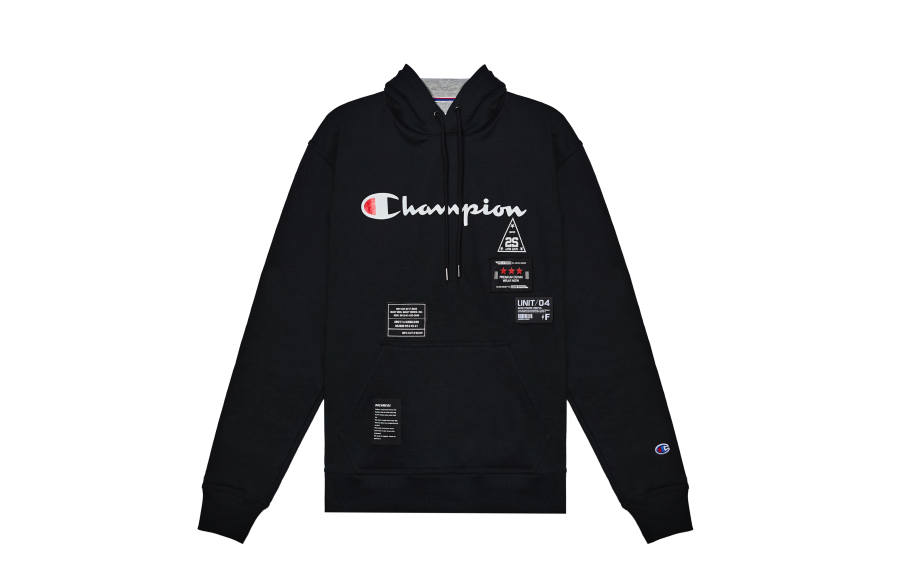 Champion Sweatshirts Unisex Black Hooded Thickened Heavyweight