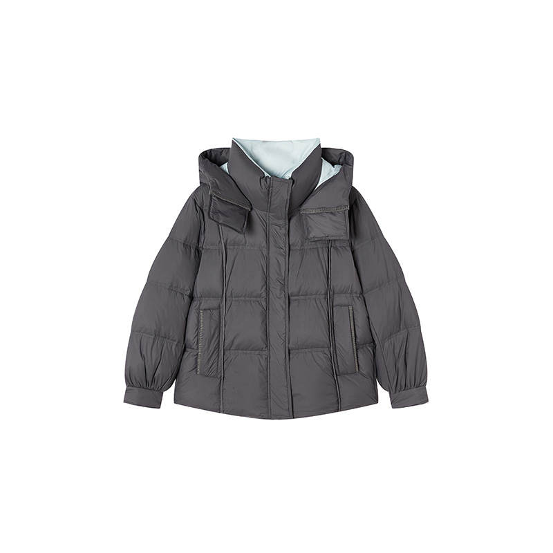 XIANGYING XIANGYING Down Jackets Women's Medium Gray Thickened Puffer Jacket