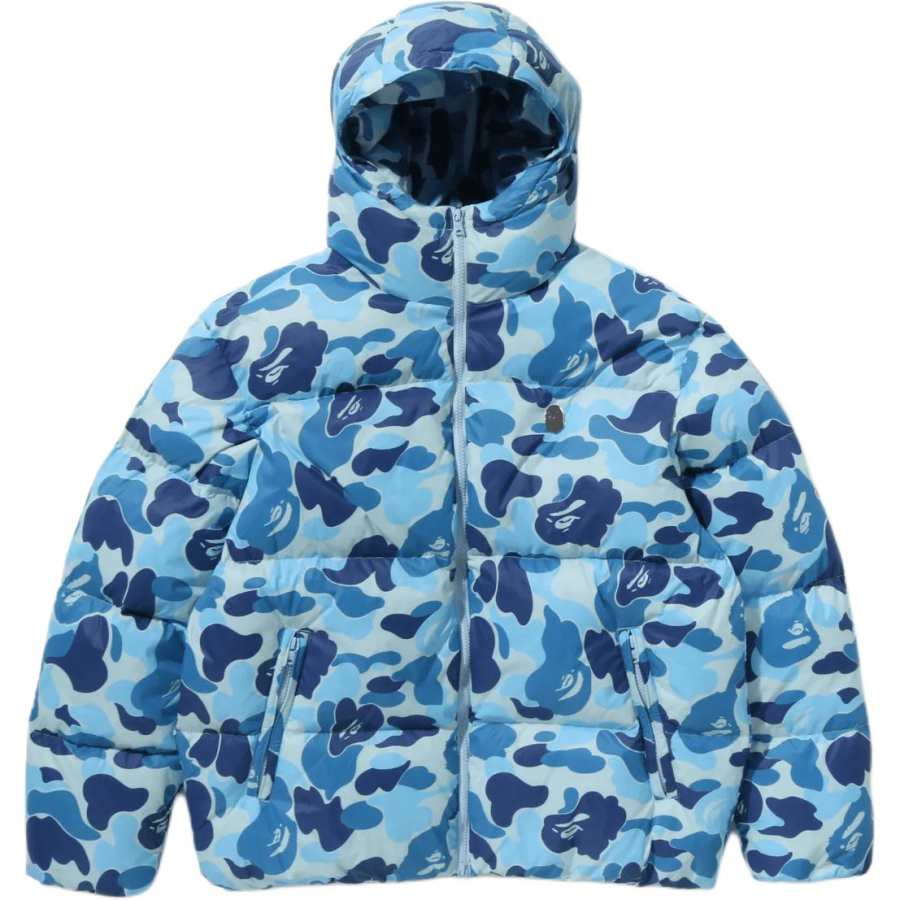 A Bathing Ape Abc camo-print hooded down jacket