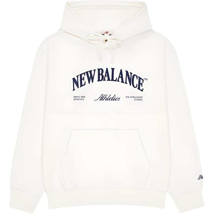 New Balance New Balance Sweatshirts Men's Ivory White Hooded Moderate Regular