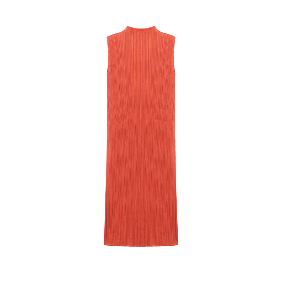 ISSEY MIYAKE Sleeveless Dress Women's Orange Red