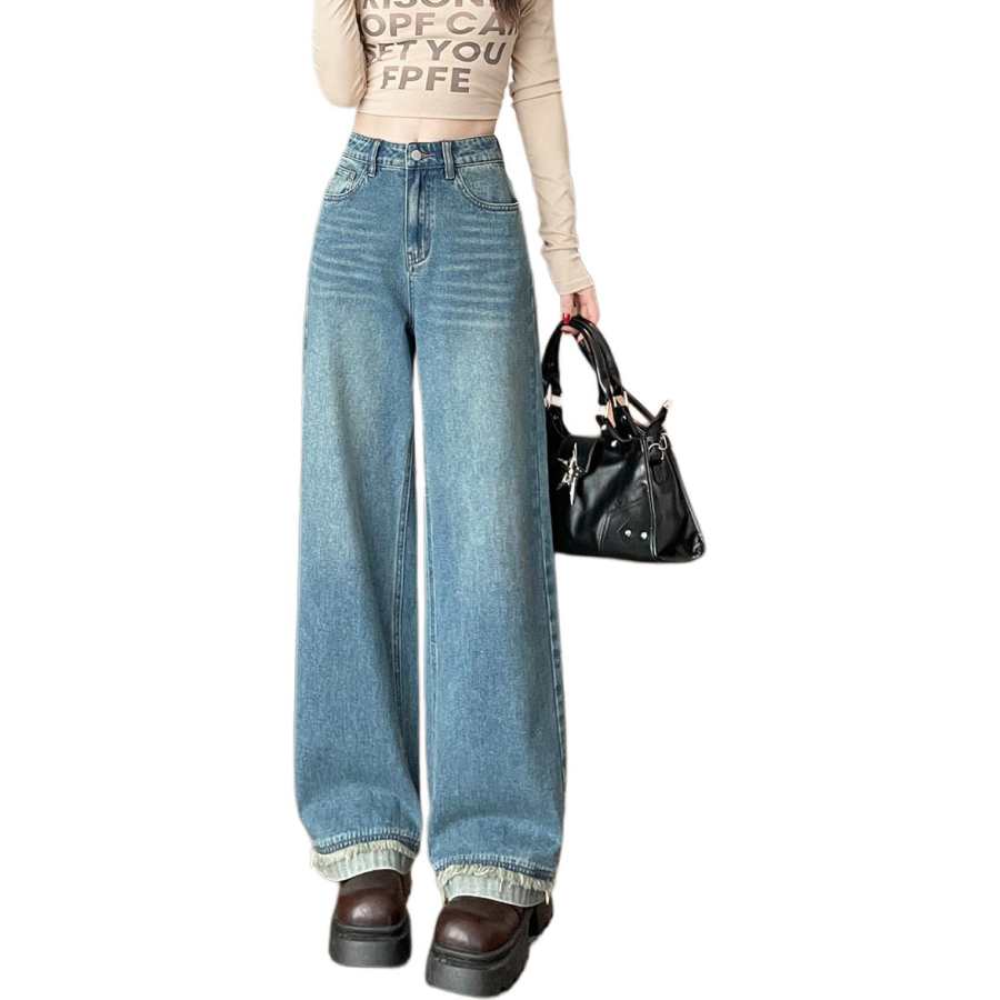 Tonlion Jeans Women's Medium Blue Moderate Wide Leg Pants