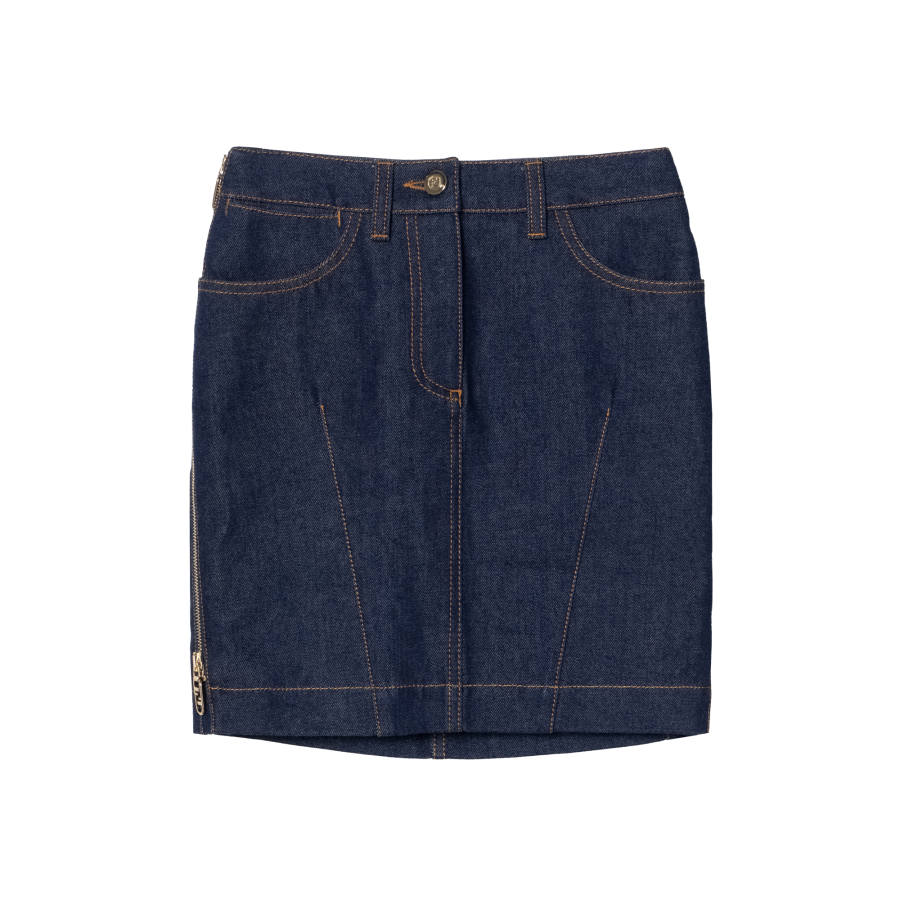 FENDI FW22 Denim Short Skirts Women's Blue