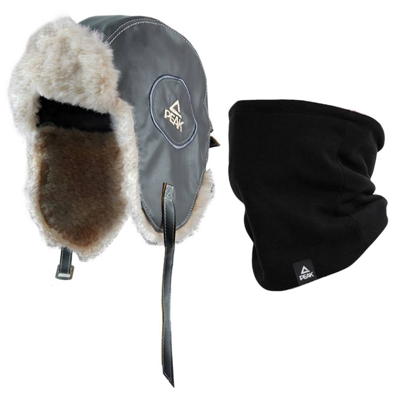 PEAK Fleece Lined Cold Resistant Thermal Earmuff Anti Freezing Outdoor Sports Cycling Polyurethane Trapper Hats Unisex