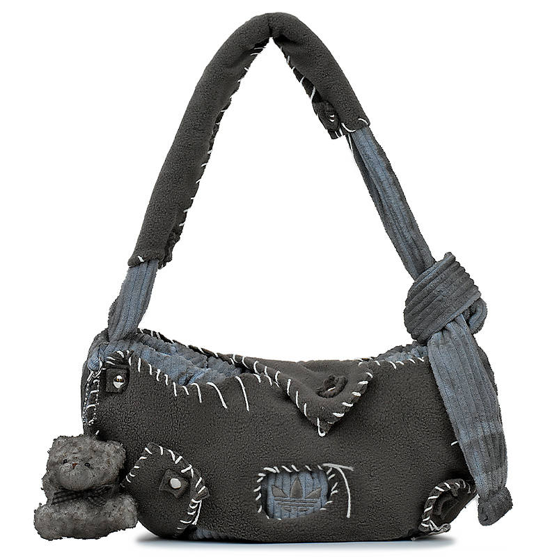 Adidas Originals Recycled Polyester Blended With Nylon Shoulder Bag Small Women's Dark Gray