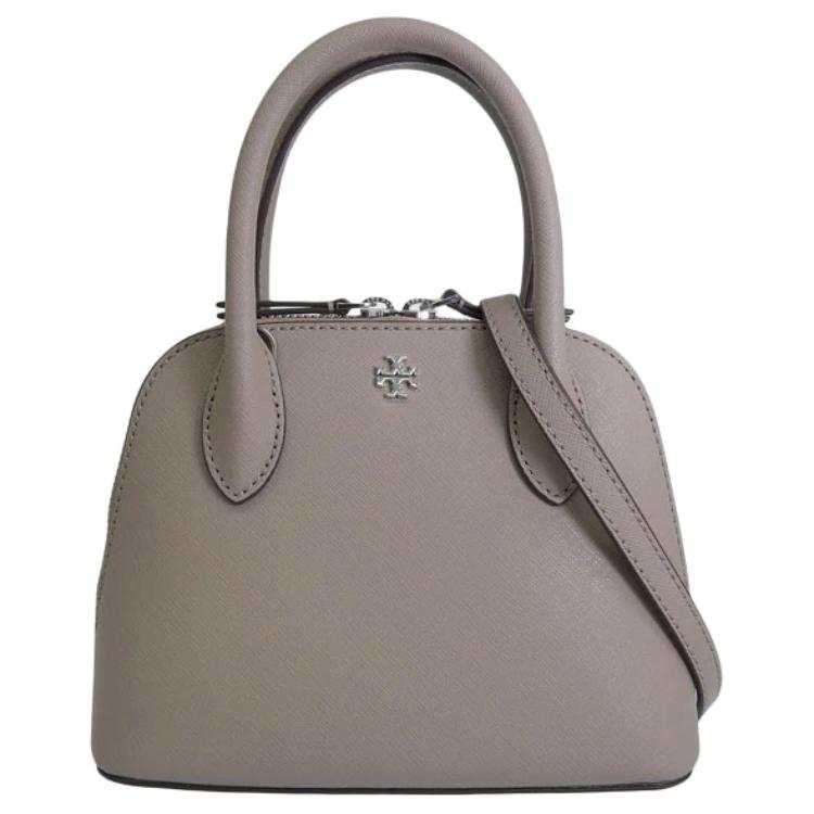 TORY BURCH Emerson Leather One Shoulder Handbag Mini Women's Gray
