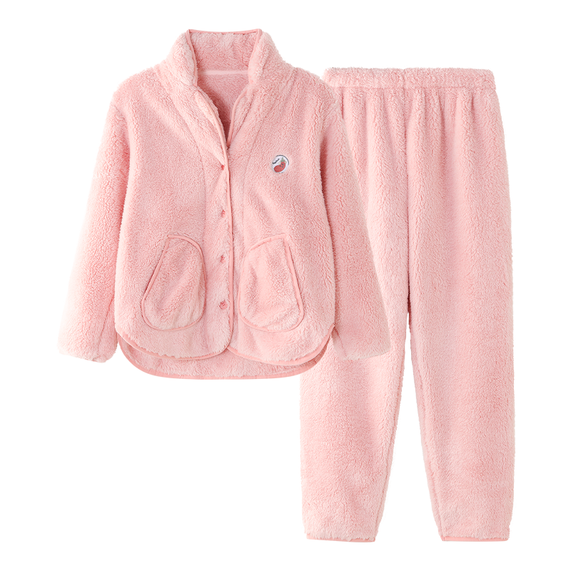 Hodo Grade School Loungewear Sets Stand Collar Thickened