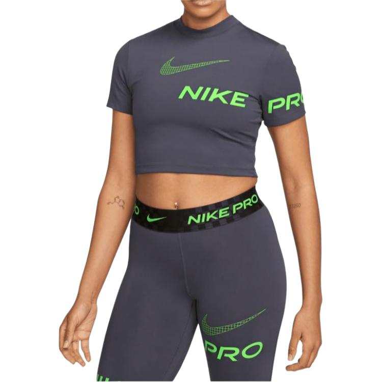 Nike Nike T Shirts Women's Plaid Iron Gray Crew Neck