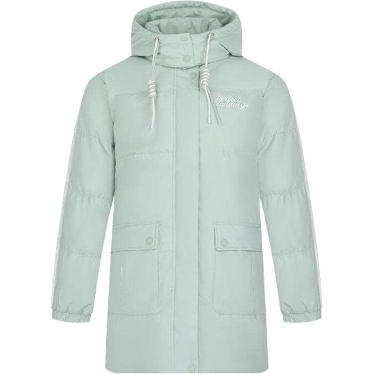 361° Down Jackets Women's Pure Green Hooded Non Detachable Moderate