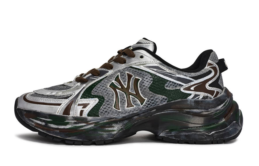 MLB New York Yankees Abrasion Resistant Low top Running Shoes Unisex Black Gray Silver Green Brown