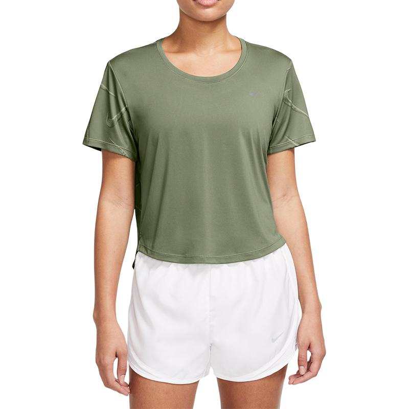 Nike Nike Swoosh T Shirts Women's Oil Green Crew Neck