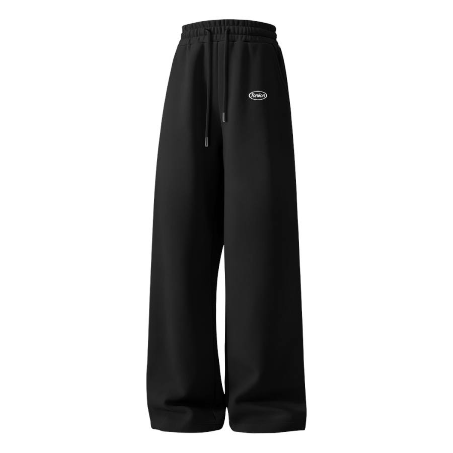 Tonlion Casual Pants Unisex Thickened And Fleece Lined Wide Leg Pants