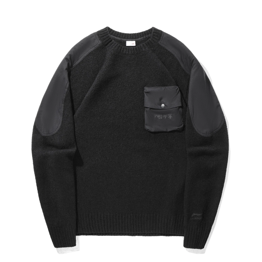 Li-Ning Li Ning Knitwear Men's Caviar Black Crew Neck Moderate