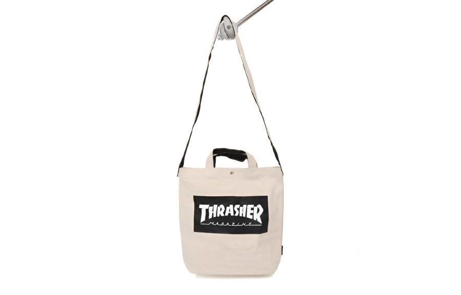 Thrasher Cotton Handheld Tote Bag, Shoulder Bag, Crossbody Bag Unisex Ecru