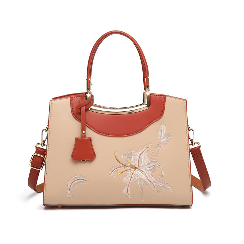 PAYOT Synthetic Leather Handbag Regular Women's Apricot & Brown